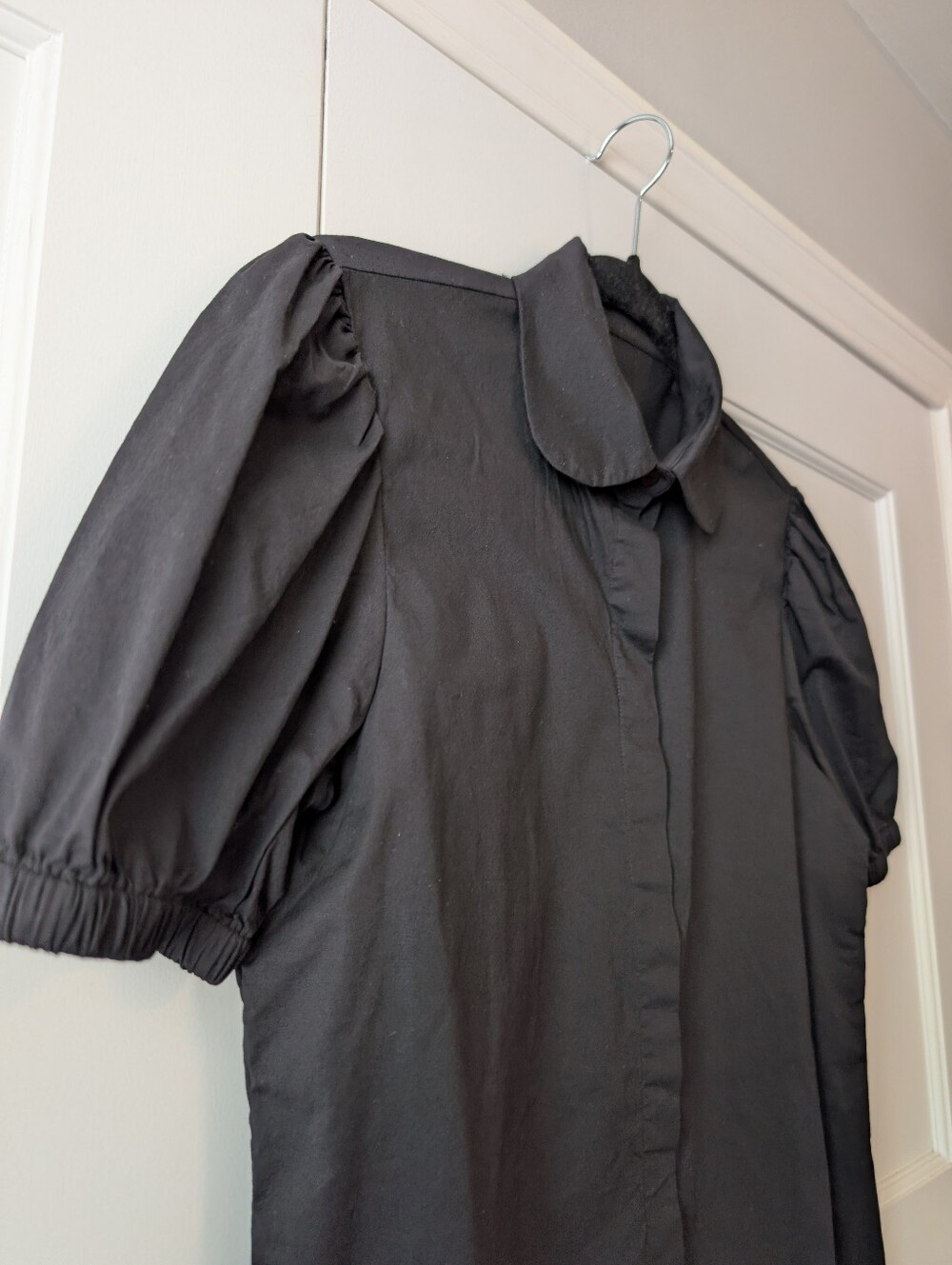 Black Short-Sleeve Button-Down Blackmilk Shirt AU Size 8 - Picture 2 of 10